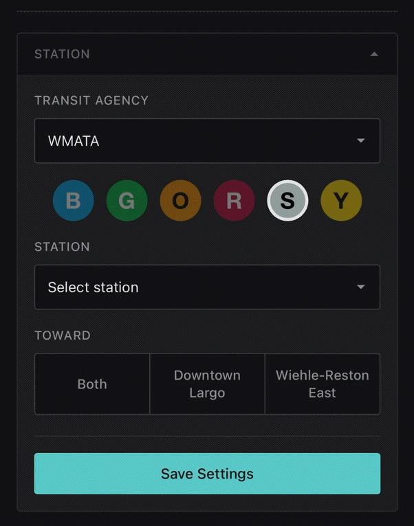 Select Line → Station → Direction